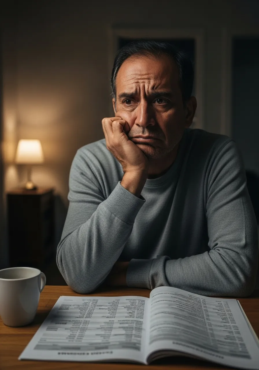 Hombre preocupado por su pensión